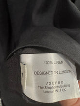 Load image into Gallery viewer, Asceno Black Linen Sleeveless Tunic Dress – Minimal V-Neck UK S