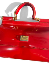 Load image into Gallery viewer, Dolce & Gabbana Small Sicily Bag BB7116 Red Patent Leather Mini Top Handle