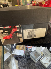 Load image into Gallery viewer, Dolce & Gabbana Red Patent Lace-Up Heels DG Logo Stiletto Sandals CR1431