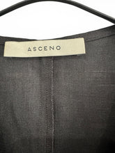 Load image into Gallery viewer, Asceno Black Linen Sleeveless Tunic Dress – Minimal V-Neck UK S