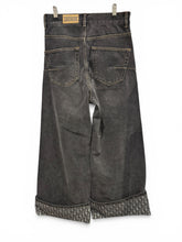 Load image into Gallery viewer, Christian Dior Wide-Leg Cropped Jeans with Oblique Turn-Up Hem – Black Wash – FR36 (UK 8)