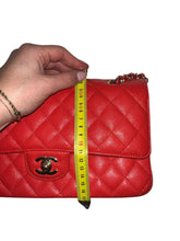 Load image into Gallery viewer, Chanel Classic Double Flap Caviar Leather Silver Hardware in Red.
