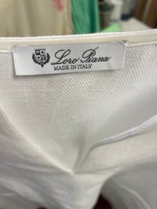 Loro Piana Ladies White Linen Top Size Medium