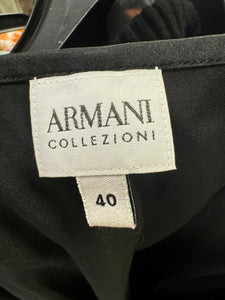 Armani sleeveless black top size 10