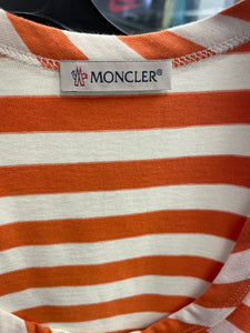 Moncler Orange and White Sleeveless Top Size Small