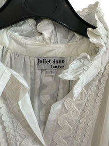 Juliet Dunn White Cotton Dress Size Small