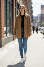 Load image into Gallery viewer, Sezane suede shirt jacket small
