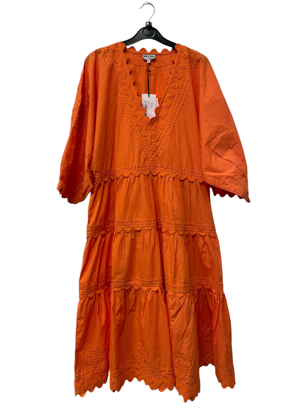 Juliet Dunn orange dress