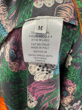 Load image into Gallery viewer, La DoubleJ Silk Floral Swing Dress with Ostrich Feather Hem – Multicolour Print – Size M
