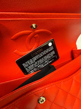 Load image into Gallery viewer, Chanel Classic Double Flap Caviar Leather Silver Hardware in Red.
