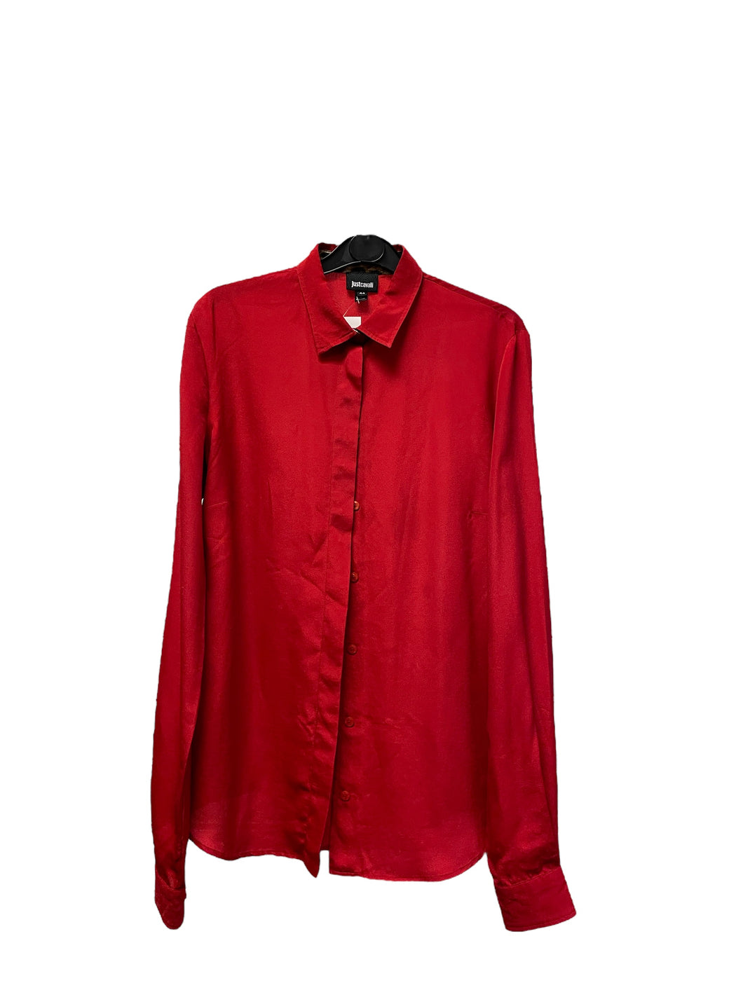 Roberto Cavalli silky red shirt. Size 12.