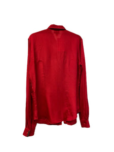 Roberto Cavalli silky red shirt. Size 12.