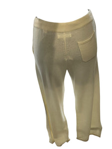 Ladies Cream Cashmere Trousers