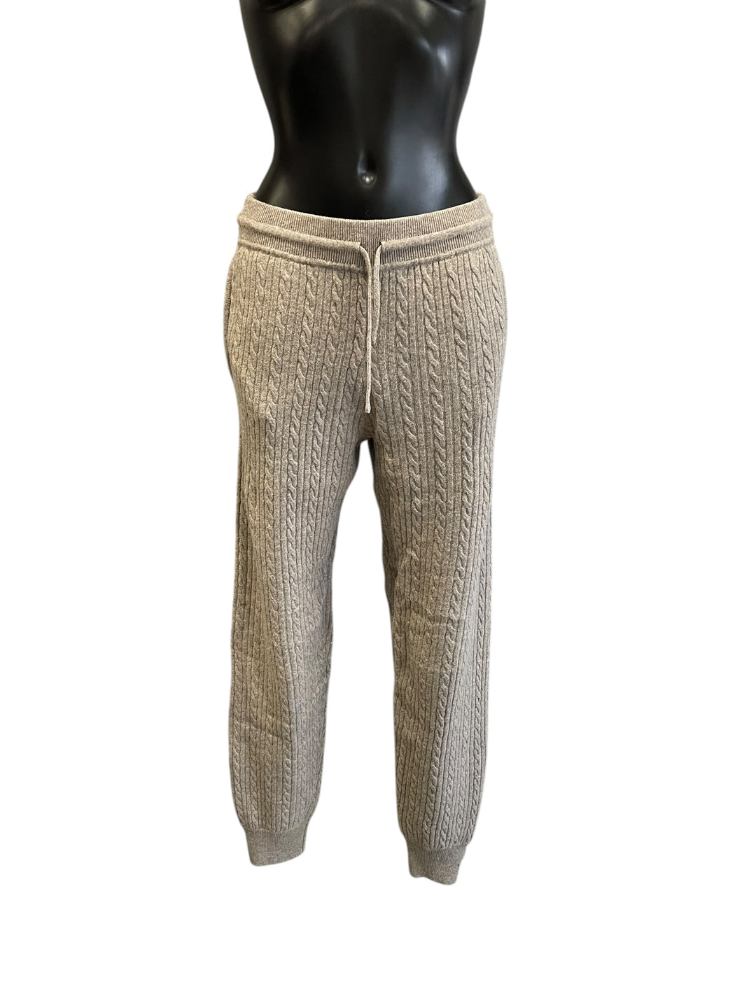 Sandro Beige Cable Knit Trousers