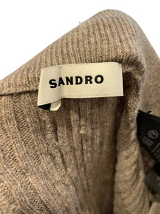 Sandro Beige Cable Knit Trousers