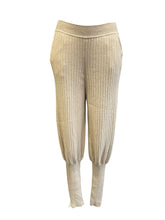 Load image into Gallery viewer, Loro Piana Beige, Cashmere Ribbed, Cuffed Leg Trousers
