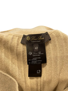 Loro Piana Beige, Cashmere Ribbed, Cuffed Leg Trousers