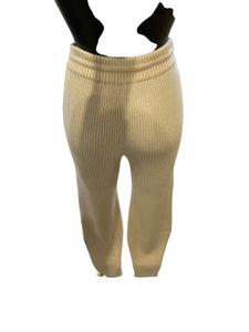 Loro Piana Cream Ribbed Cashmere Trousers